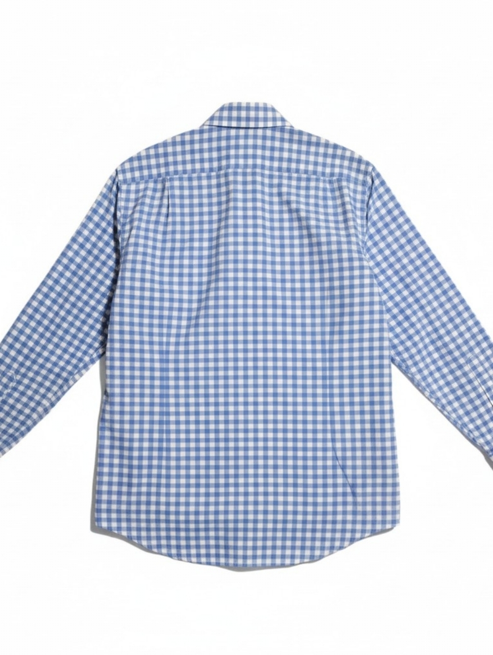Ledbury Classic Light Blue Gingham Check Dress Shirt Stretch Cotton 15.5 Medium - Picture 4 of 8